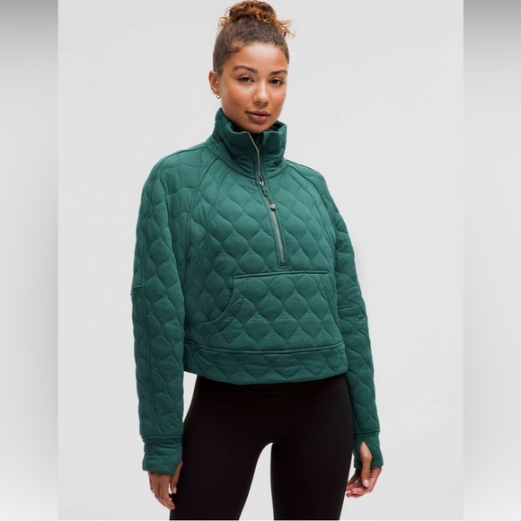 lululemon athletica Tops - Lululemon Oversized Quilted Half Zip NWT SOLD OUT Storm Teal